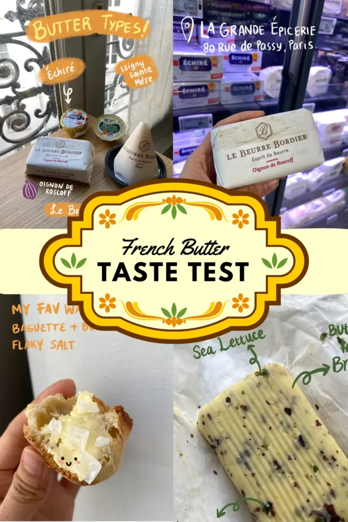 Various French butter eaten during the taste test