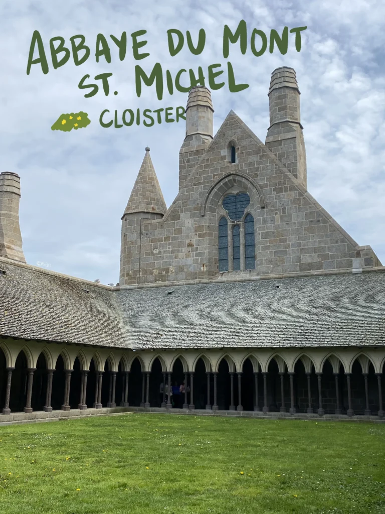 View of the inner courtyard/cloister of Mont St Michel