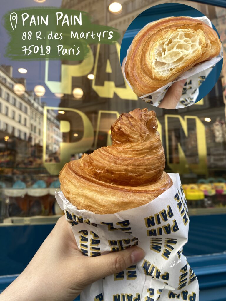 Yummy croissant from Pain pain, a bakery in Montmartre, Paris