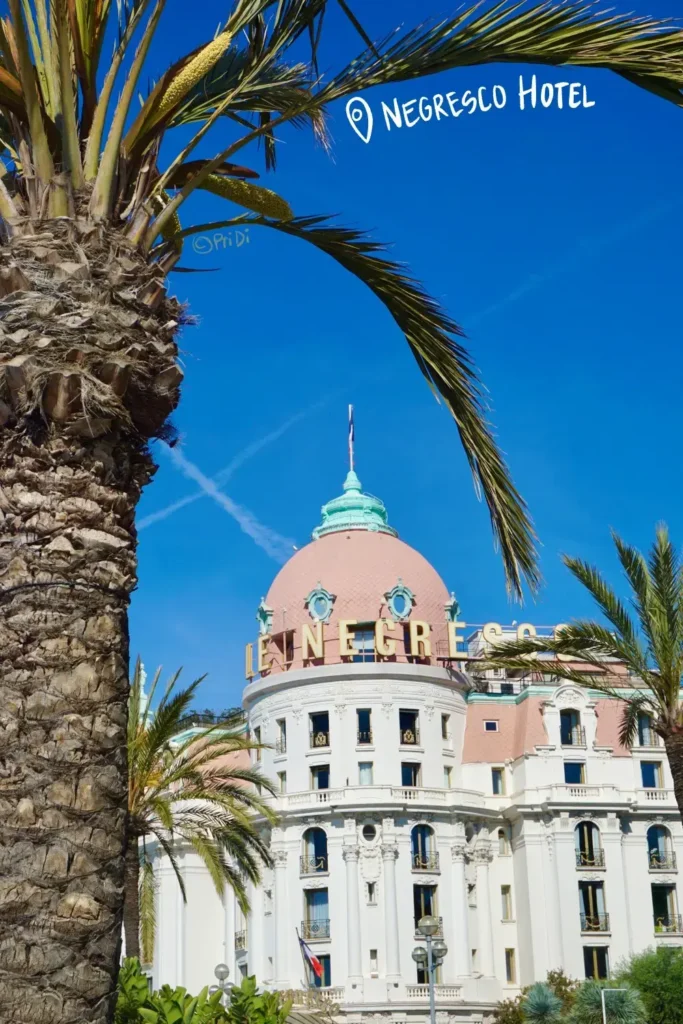 Façade of Le negresco hotel in Nice