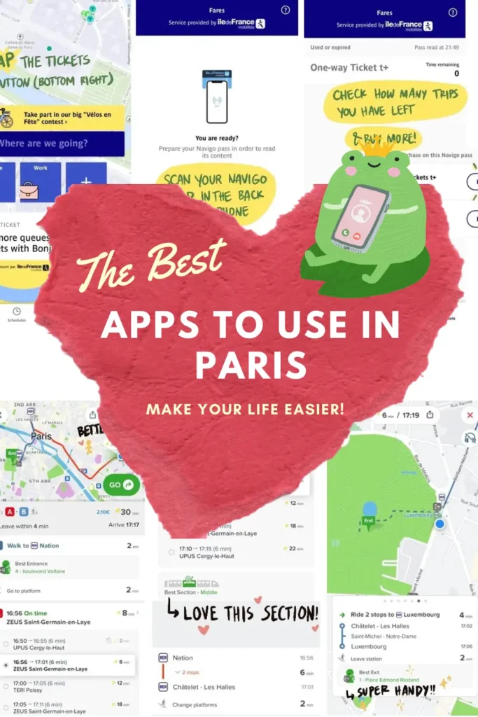 The Best Apps to use in Paris: Make your life easier! Illustration of a cute frog wearing a tiara, playing with her phone