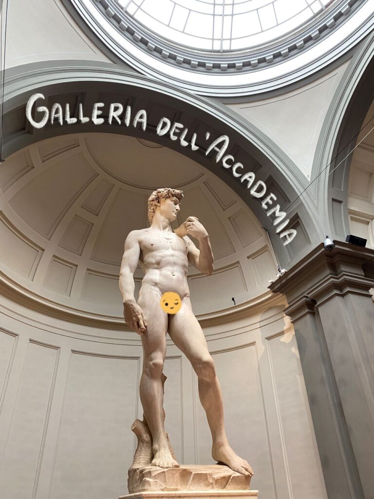 Michelangelo's David sculpture in the Galleria dell'Accademia