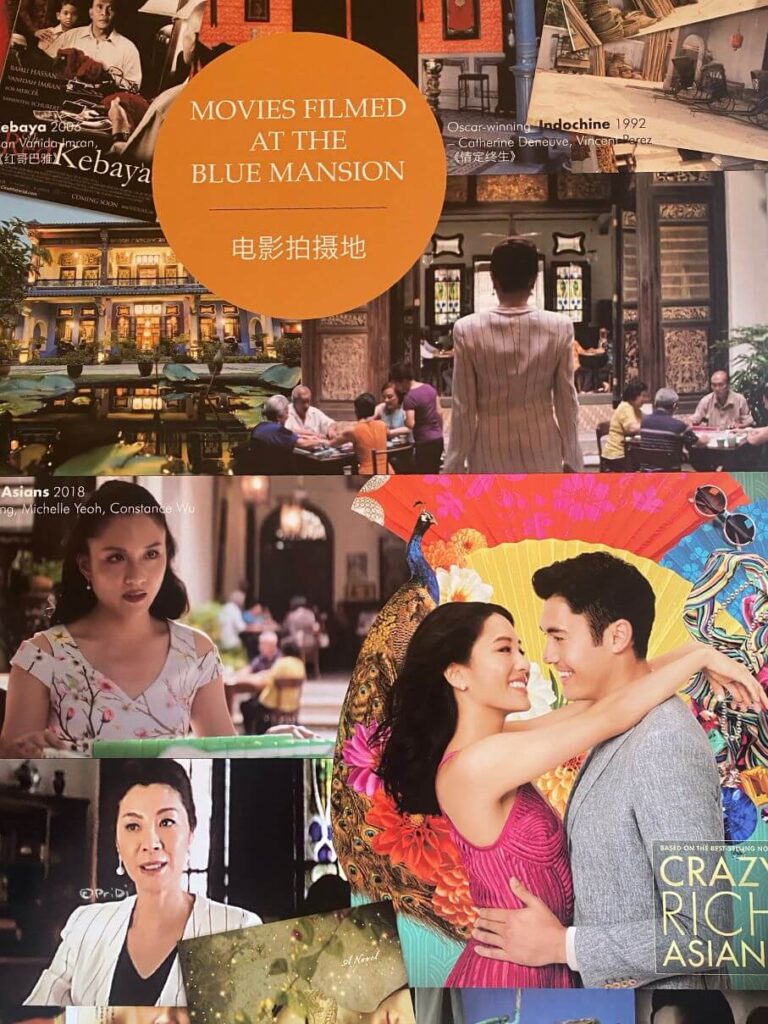 banner showing Crazy rich asian movie poster and the mahjong scene