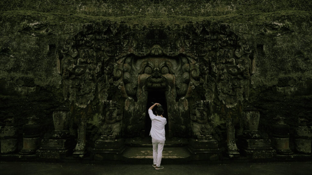 Goa Gajah, sacred Hindu site in Bali, elephant cave