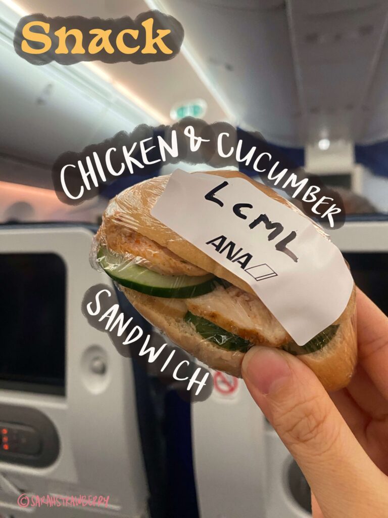 Low calorie meal snack at ANA airlines flight