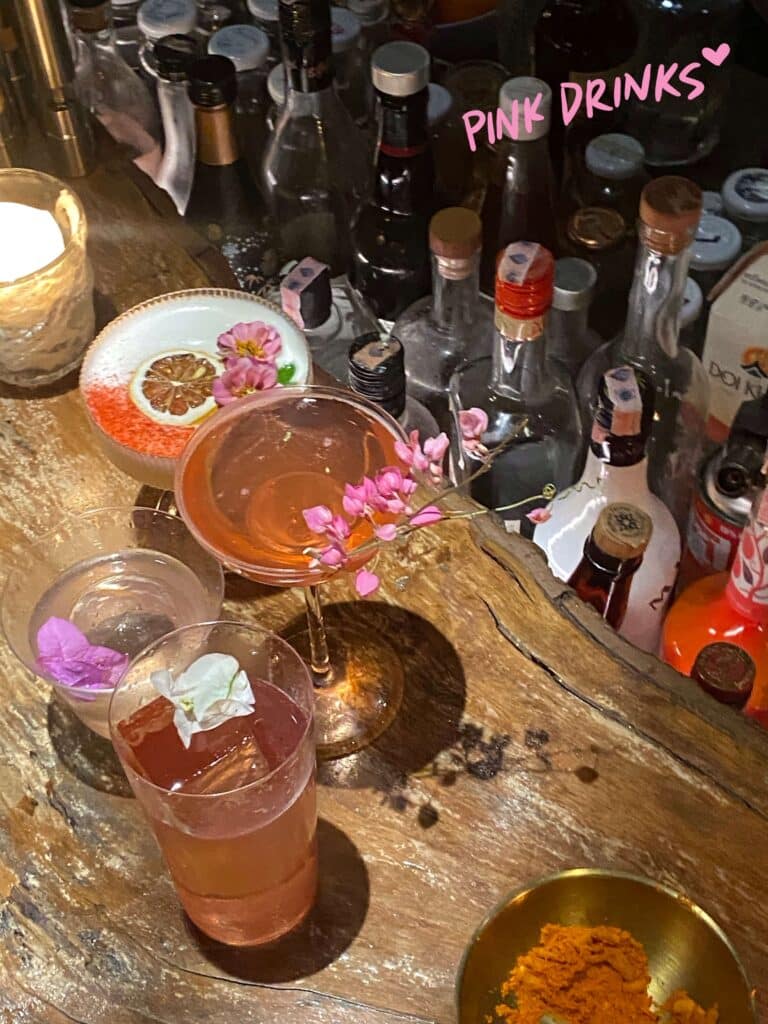 Pink drinks at Root Bar Bangkok - bangkok girls trip