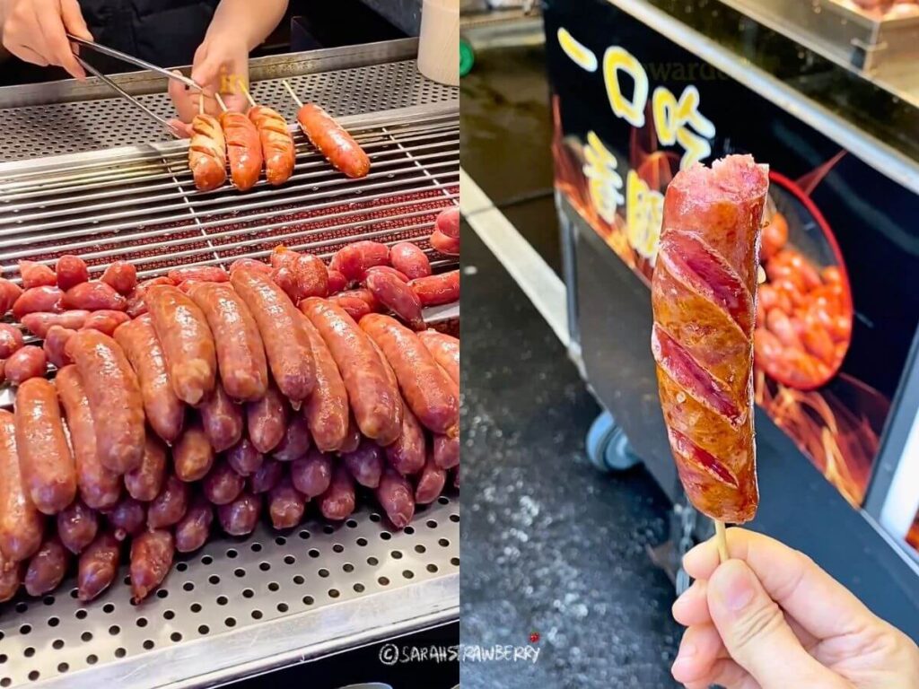 Sausage at Raohe street night market
