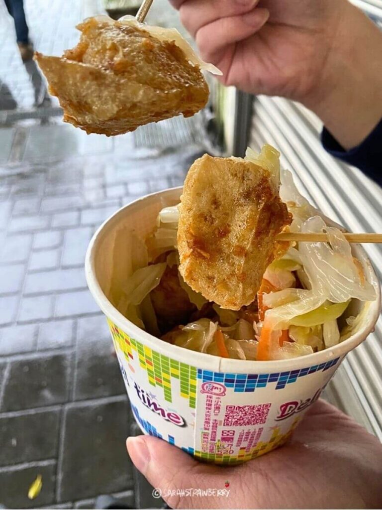 Fried stinky tofu in Taiwan