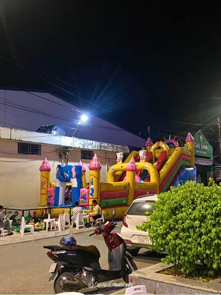 Bouncy castle in the streets of Cao Bang!