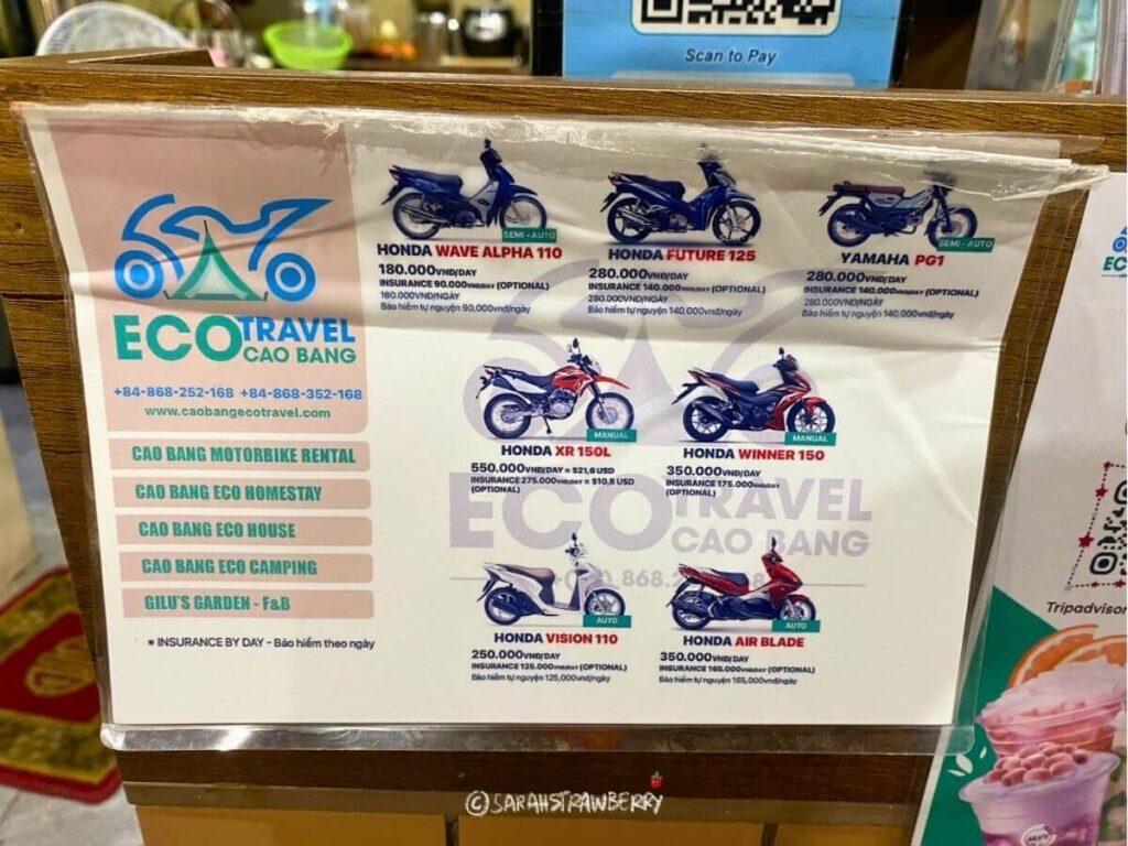 Eco House also offers motorcycle rental!