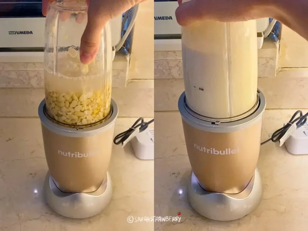 Blending soaked soybeans to make soymilk